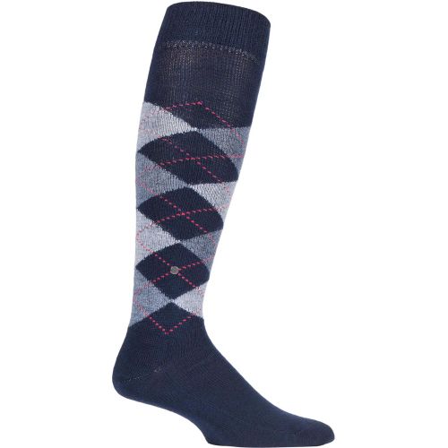 Pair Navy / Grey Preston Soft Acrylic Knee High Socks Men's 6.5-11 Mens - Burlington - Modalova