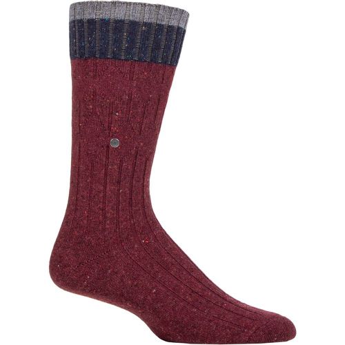 Mens 1 Pair Crafted Wool Boot Socks Burgundy 6.5-11 Mens - Burlington - Modalova