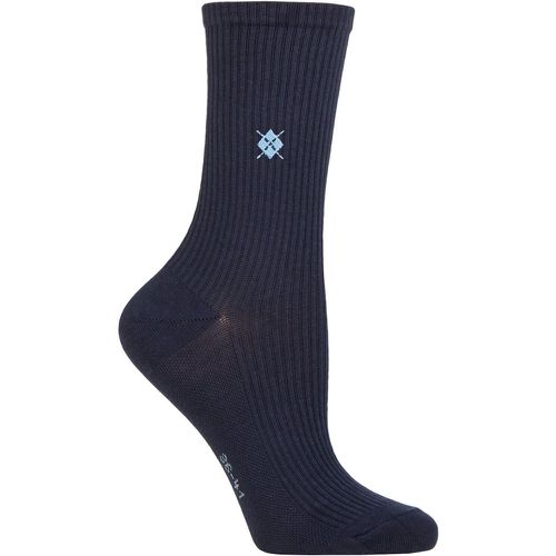 Women's 1 Pair York Organic Cotton Ribbed Socks Navy 3.5-7 Ladies - Burlington - Modalova