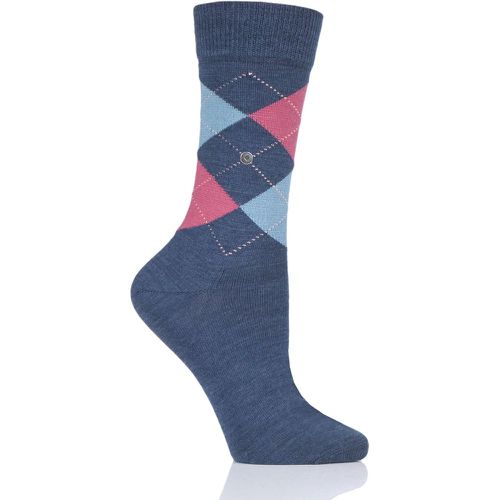 Pair Denim / Pink Marylebone Argyle Wool Socks Ladies 3.5-7 Ladies - Burlington - Modalova