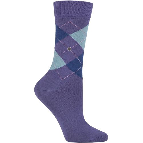 Women's 1 Pair Marylebone Argyle Wool Socks Dark 3.5-7 Ladies - Burlington - Modalova