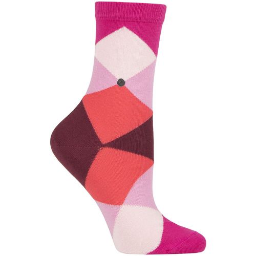 Women's 1 Pair Bonnie Cotton All Over Blend Argyle Socks Fuchsia 2.5-6.5 Ladies - Burlington - Modalova