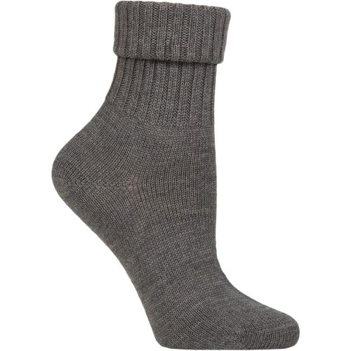 Women's 1 Pair Plymouth Virgin Wool Turn Over Top Socks Light 3.5-7 Ladies - Burlington - Modalova