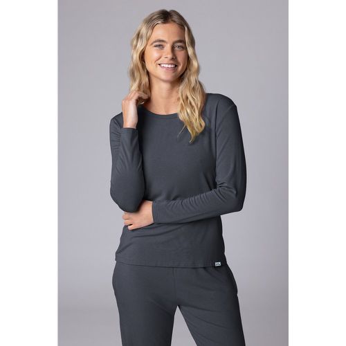 Women's 1 Pack Bamboo Loungewear Selection Long Sleeved Top Charcoal Long Sleeved Top UK 14 - Lazy Panda - Modalova