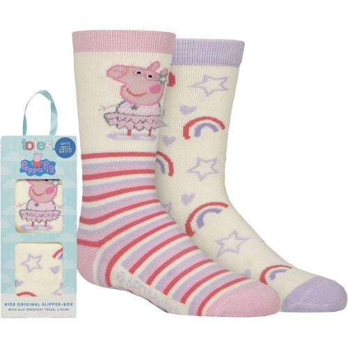 Totes 2 Pair Kids Peppa Pig Original Slipper Socks Peppa 2-3 Years - SockShop - Modalova