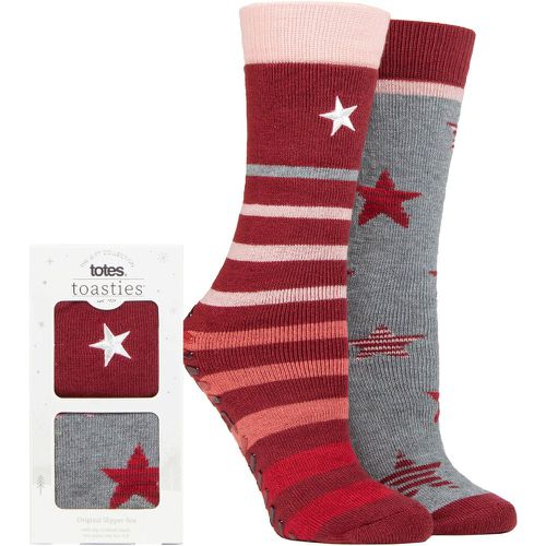 Ladies 2 Pair Originals Slipper Socks Star One Size - Totes - Modalova