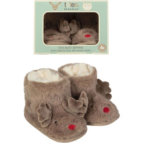 Toddlers 1 Pair Totes Slipper Booties with Grip Reindeer 18-24 Months - SockShop - Modalova
