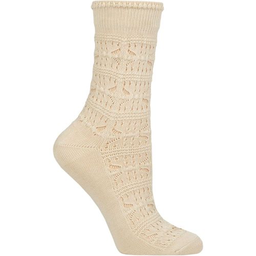 Ladies 1 Pair Falke Granny Square Bamboo Socks Off White 5.5-8 Ladies - SockShop - Modalova