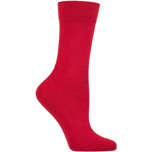 Women's 1 Pair Sensitive London Left And Right Comfort Cuff Cotton Socks Scarlet 5.5-8 - Falke - Modalova