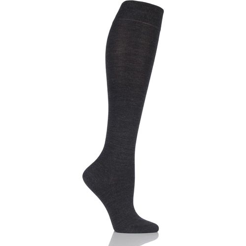 Pair Anthracite Soft Merino Wool Knee High Socks Ladies 4-5 Ladies - Falke - Modalova