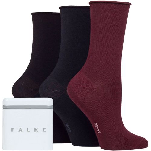 Ladies 3 Pair Happy Box Gift Boxed Socks Black / Navy / Burgundy 2.5-5 - Falke - Modalova