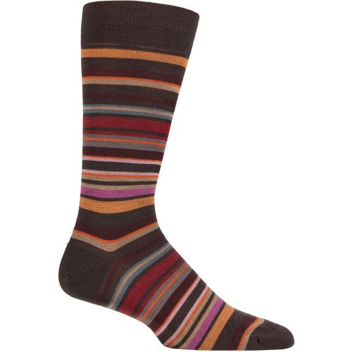 Mens 1 Pair Quakers Merino Wool Striped Socks Chocolate 10-12 Mens - Pantherella - Modalova