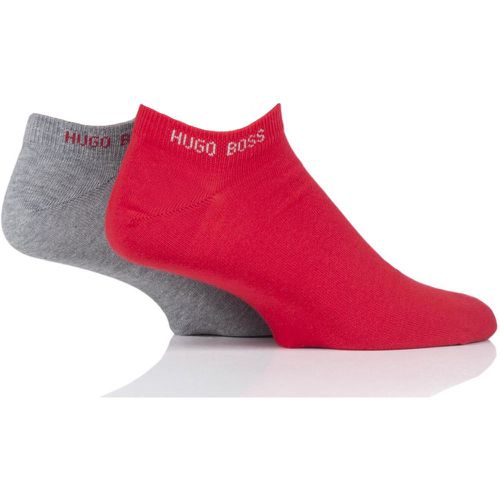 Pair Grey / Red Plain Cotton Trainer Socks Men's 5.5-8 Mens - Hugo Boss - Modalova