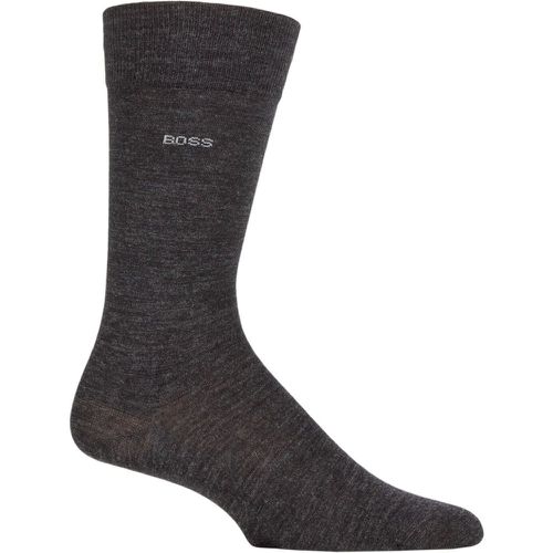 Mens 1 Pair BOSS John Wool and Soft Cotton Plain Socks Charcoal 5.5-8 Mens - Hugo Boss - Modalova