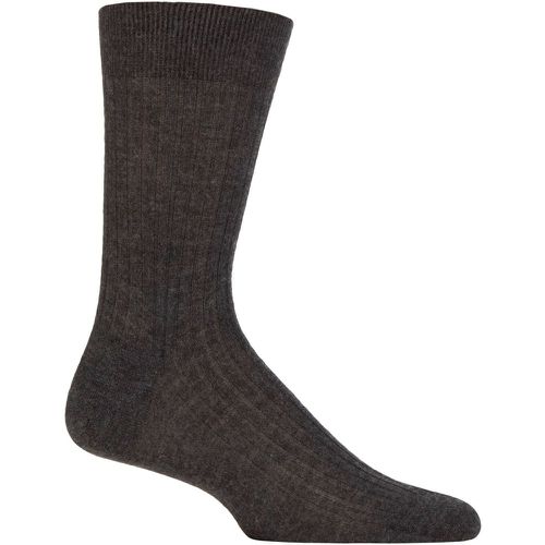 Mens 1 Pair Knightsbridge 100% Pure Cashmere Ribbed Socks Dark 6.5-7.5 Mens 10.5 Inch - Pantherella - Modalova