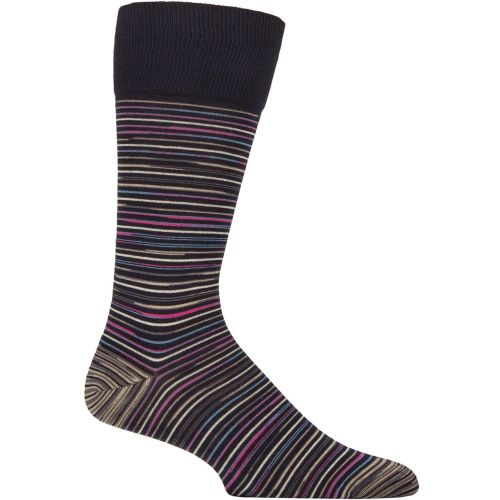 Mens 1 Pair Pantherella Atolla Organic Cotton Striped Socks Navy 7.5-9.5 Mens - SockShop - Modalova