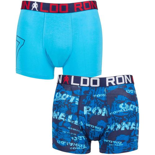 Boys 2 Pack Cotton Boxer Shorts Solid Aquarius/Print 10-12 Years - CR7 - Modalova