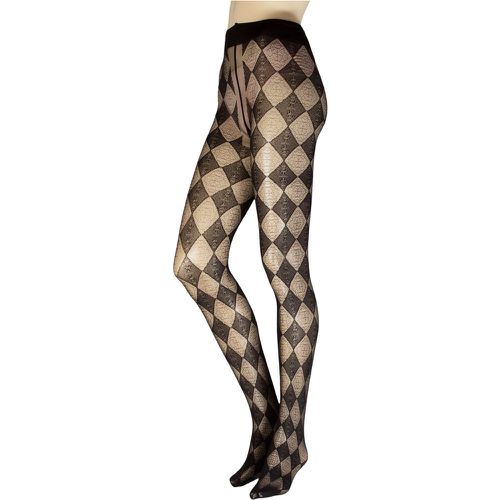 Women's 1 Pair Marjoram Diamond Patterned Tights Medium - Trasparenze - Modalova