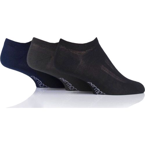 Mens and Ladies 3 Pair PermaCool Evaporation Cooling Trainer Socks Black / Navy / Charcoal 6-8.5 Unisex - SockShop - Modalova