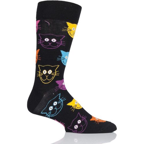 Mens and Ladies 1 Pair Dog and Cat Combed Cotton Socks Cats 4-7 Unisex - Happy Socks - Modalova