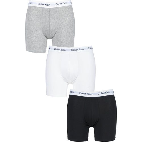 Pack Black / White / Grey Cotton Stretch Longer Leg Boxer Brief Shorts Men's Extra Large - Calvin Klein - Modalova