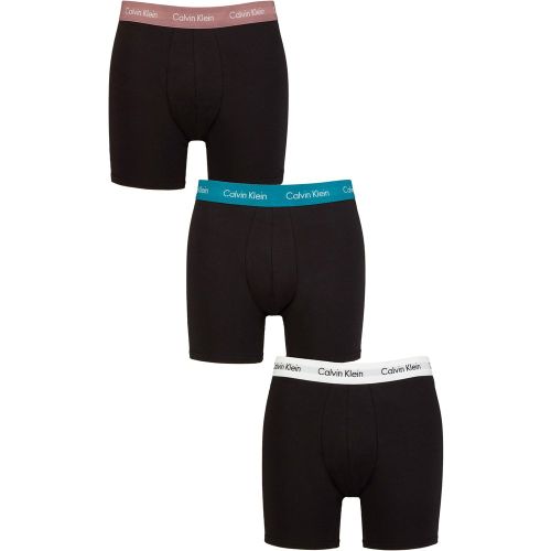 Mens 3 Pack Cotton Stretch Longer Leg Trunks Capri / Ocean Depths XS - Calvin Klein - Modalova