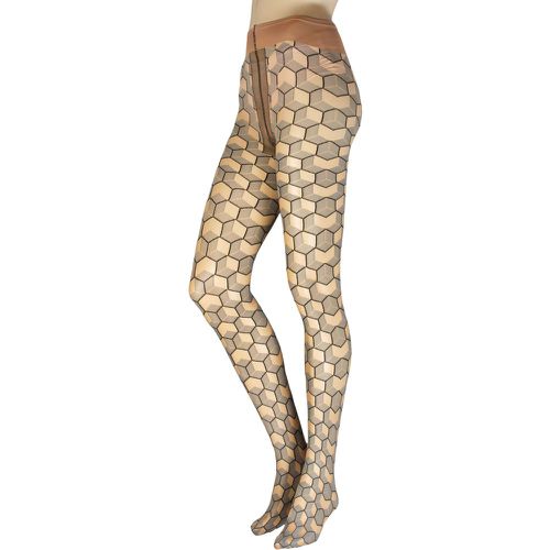 Women's 1 Pair Origan Geometric Tights Cosmetic Large - Trasparenze - Modalova