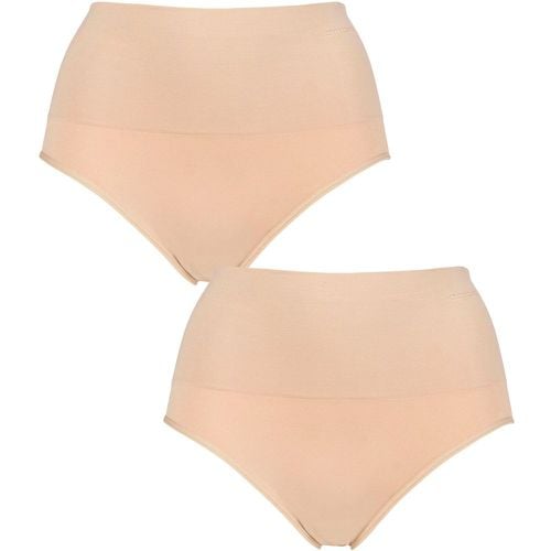 Ladies 2 Pack Seamless Smoothies Full Brief Underwear Rose Beige UK 12-14 - Ambra - Modalova