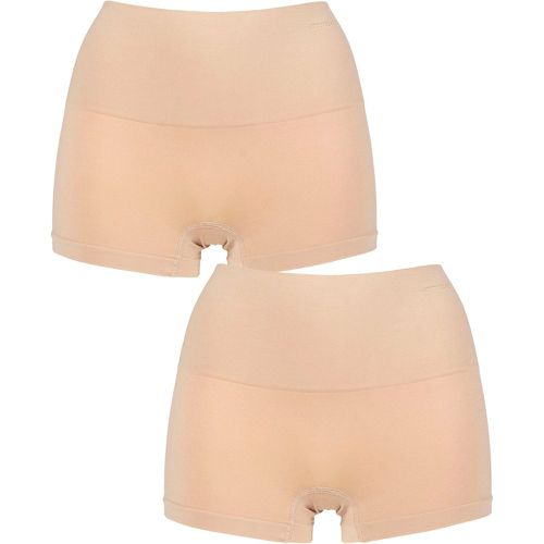 Ladies 2 Pack Seamless Smoothies Shorties Underwear Rose Beige 14-16 UK - Ambra - Modalova