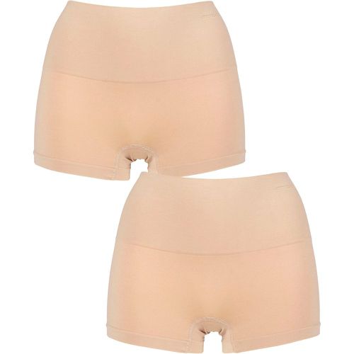 Women's 2 Pack Seamless Smoothies Shorties Underwear Rose Beige UK 16-18 - Ambra - Modalova