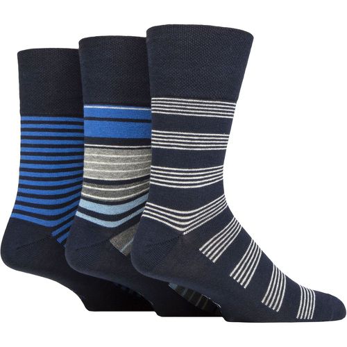 Mens 3 Pair Argyle Patterned and Striped Socks Speckled Stripe 6-11 - Gentle Grip - Modalova