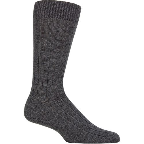 Mens 1 Pair Merino Wool Ribbed Leisure Socks Dark Mix 10-12 Mens - Pantherella - Modalova