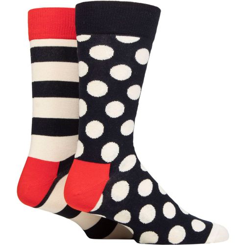 Mens and Ladies 2 Pair Classic Big Dot and Striped Socks Multi 4-7 Unisex - Happy Socks - Modalova
