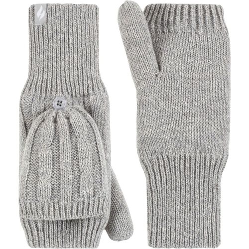 Women's 1 Pair SOCKSHOP Ash Cable Knit Converter Mittens Light One Size - Heat Holders - Modalova