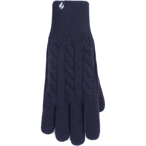 Ladies 1 Pair SOCKSHOP Willow Cable Gloves Navy M/L - Heat Holders - Modalova