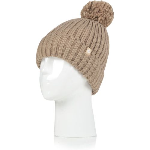 Women's 1 Pack SOCKSHOP Arden Pom Pom Hat Beige One Size - Heat Holders - Modalova