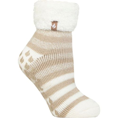 Women's 1 Pair SOCKSHOP Aberfeldy Stripe Lounge Socks Oat 4-8 - Heat Holders - Modalova