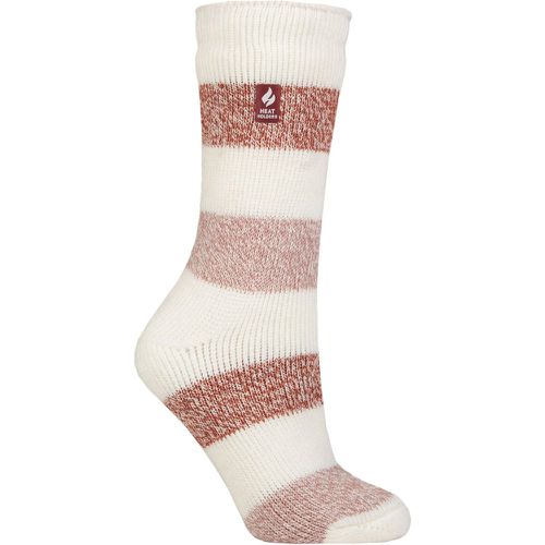 Women's 1 Pair SOCKSHOP 2.3 TOG Patterned Thermal Socks Neve Cream / Muted Coral 4-8 - Heat Holders - Modalova