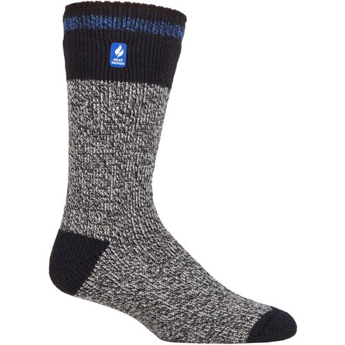 Mens 1 Pair SOCKSHOP 2.3 TOG Patterned and Plain Thermal Socks Porto Rugged Block Stripe / Blue 6-11 Mens - Heat Holders - Modalova
