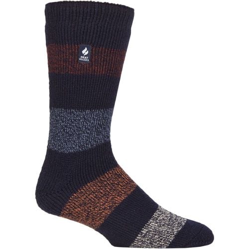 Mens 1 Pair SOCKSHOP 2.3 TOG Patterned and Plain Thermal Socks Barrow Navy / Burgundy 6-11 - Heat Holders - Modalova