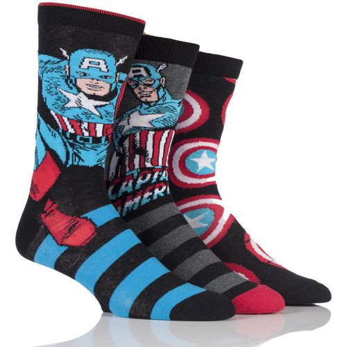 Pair Marvel Captain America Mix Cotton Socks Men's 11-13 Mens - Film & TV Characters - Modalova