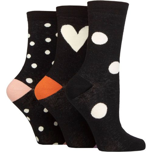 Ladies 3 Pair Caroline Gardner Patterned Cotton Socks Spots and Heart 4-8 - SockShop - Modalova