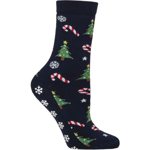 Women's 1 Pair Charnos Christmas Design Slipper Socks Christmas Tree One Size - SockShop - Modalova