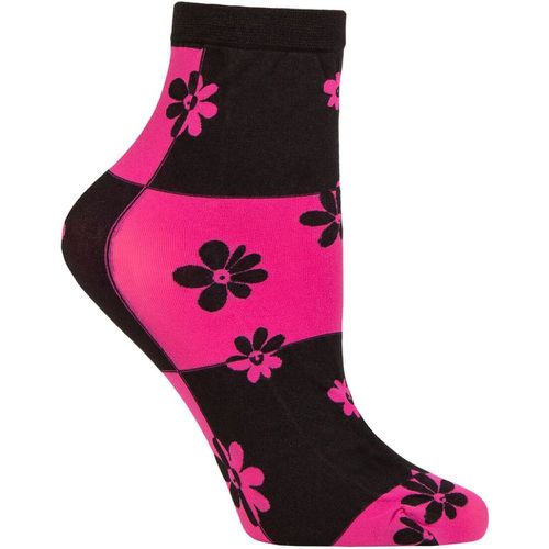 Women's 1 Pair Chamomile Floral Check Socks Orchid One Size - Trasparenze - Modalova