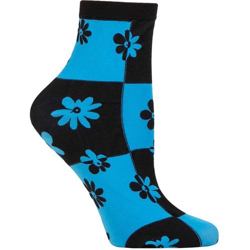 Ladies 1 Pair Chamomile Floral Check Socks One Size - Trasparenze - Modalova
