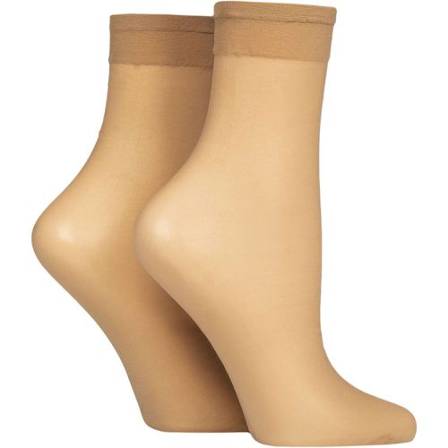 Ladies 2 Pair Charnos 10 Denier Sheer Ankle Highs Natural Tan One Size - SockShop - Modalova