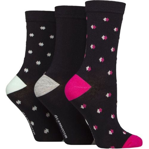 Women's 3 Pair Glenmuir Patterned Bamboo Socks with Christmas Gift Tag Navy Mini Diamonds 4-8 Women's - SockShop - Modalova