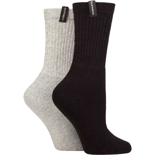 Ladies 2 Pair Classic Cushioned Cotton Boot Socks / Grey UK 4-8 - Glenmuir - Modalova