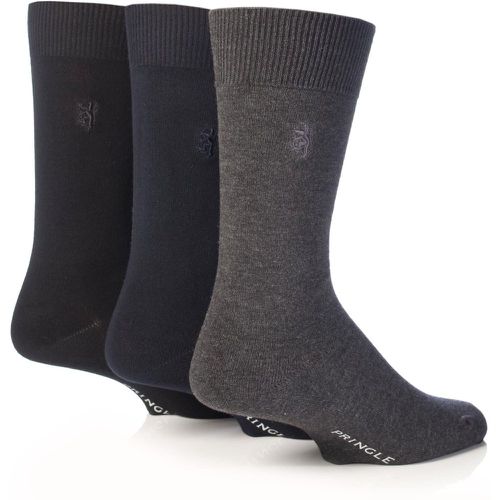 Pair Black / Navy / Grey Classic Bamboo Plain Socks Men's 7-11 Mens - Pringle Of Scotland - Modalova