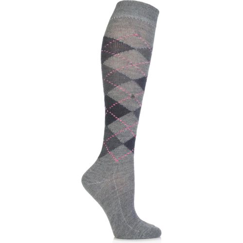 Pair Whitby Extra Soft Argyle Knee High Socks Ladies 3.5-7 Ladies - Burlington - Modalova